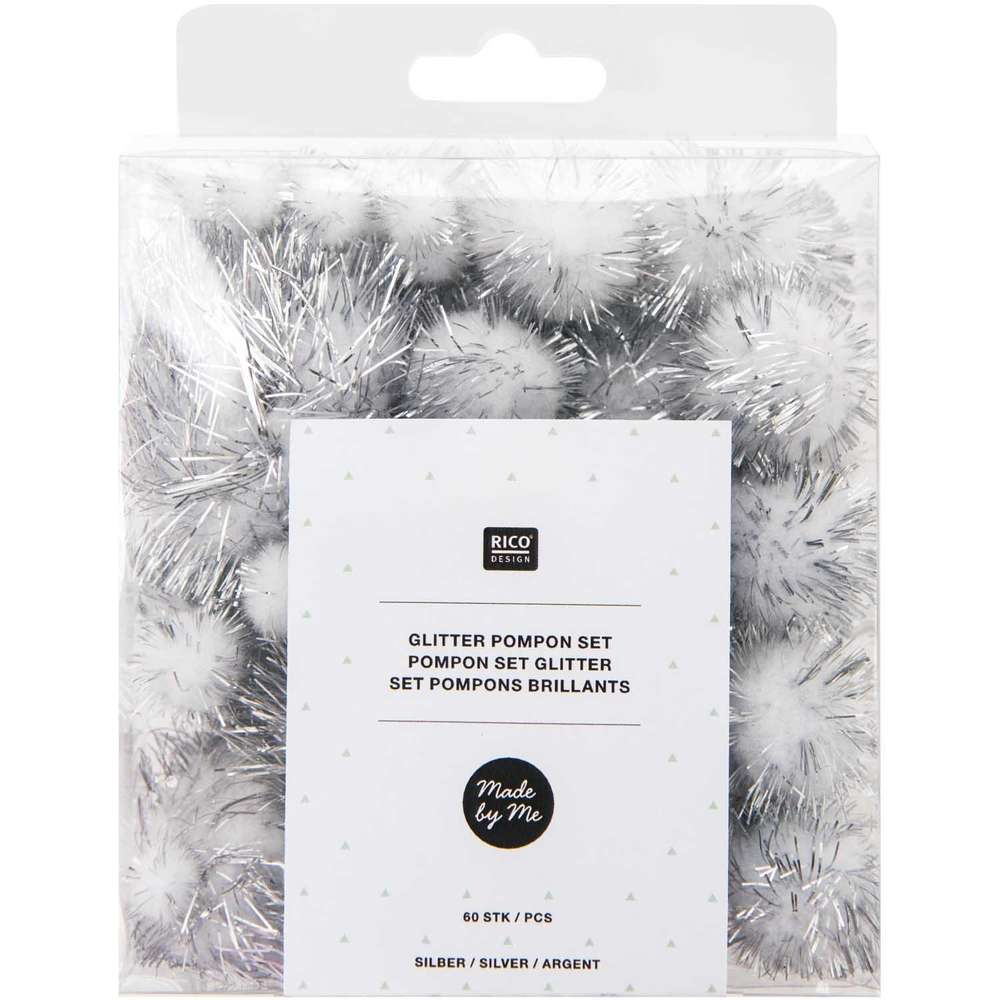 08758.00.22_2_ml Rico Design - Set de pompons brillants Argent 08758.00.22 (164) – Image 1