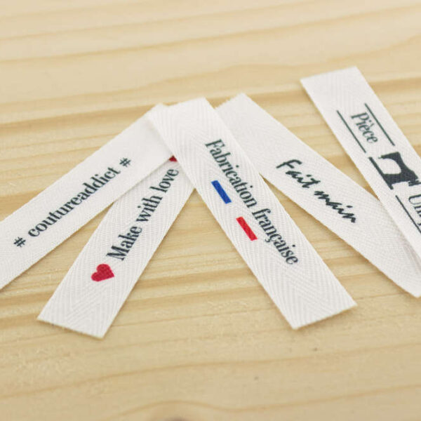 COM - Etiquettes imprimées à coudre x 5 logos