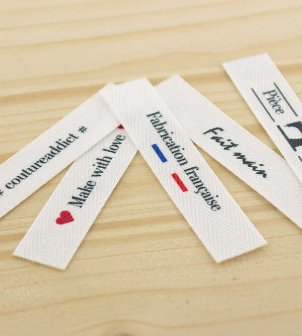 COM - Etiquettes imprimées à coudre x 5 logos