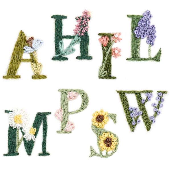 Rico Design - Kit de Stick and Stitch Alphabet Floral, Coloré (100234)