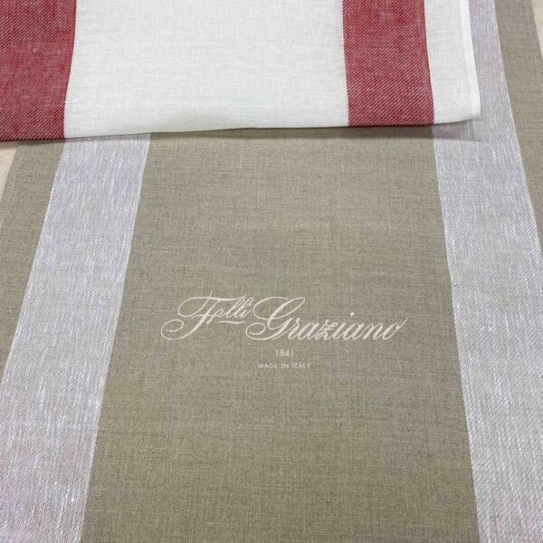 Graziano - Torchon Lin PARIGINO, coloris Rouge