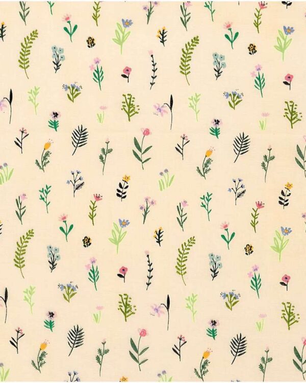 Rico Design - Mousseline Jaune millefleurs, néon