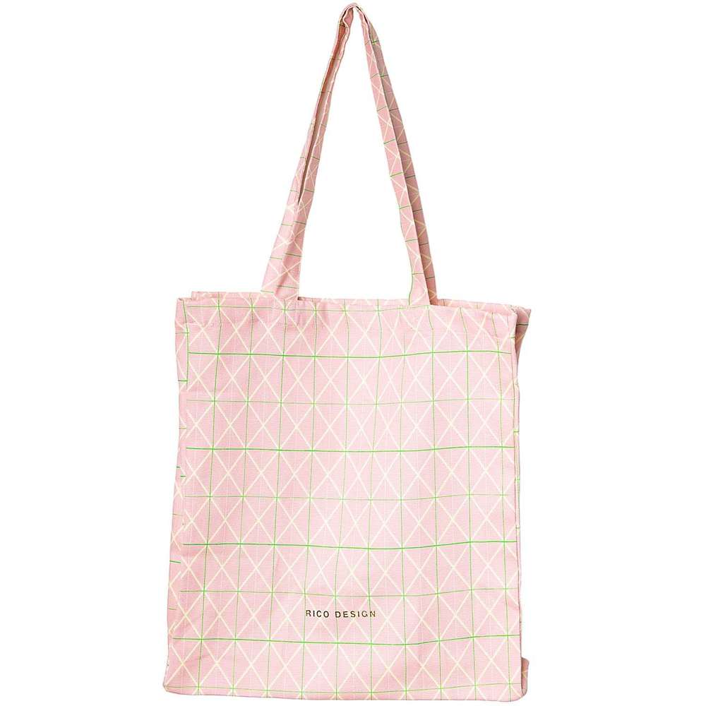 18957.50.76_1_ml Rico design - Sac Tote Bag Canevas fond gris rose – Image 1