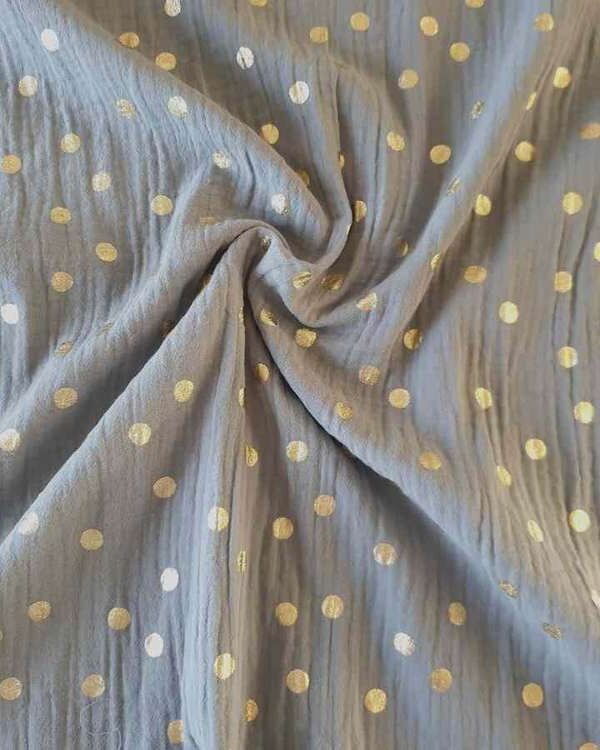 Rico design - Tissu Double Gaze de coton coloris Gris