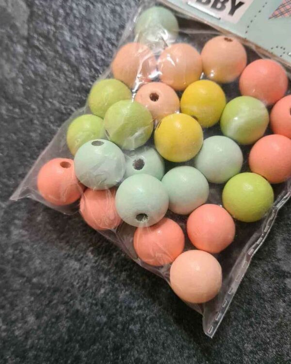 Rico Design - Sachet de Perles en bois pastel 14 mm