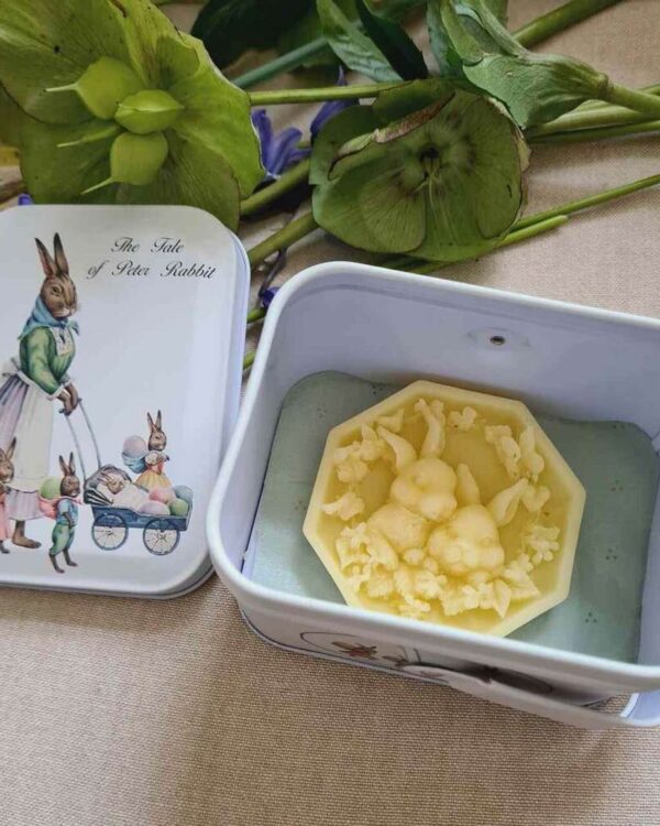 LCF - Boite métal Peter Rabbit , couple de lapins cire d'abeille