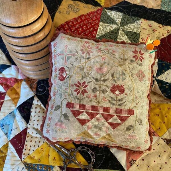Patchwork Baskets Series, Betsy's Winter Basket 3/4 - Pansy patch quilts and stitchery
