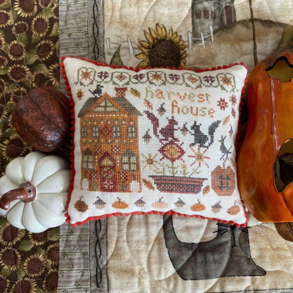 Pumpkin Lane series, Harvest house 9/9 - Pansy patch quilts and stitchery -