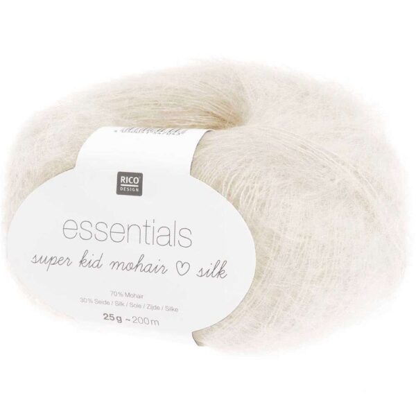 Rico Design - Essentials Super Kid Mohair Loves Silk coloris Blanc 001