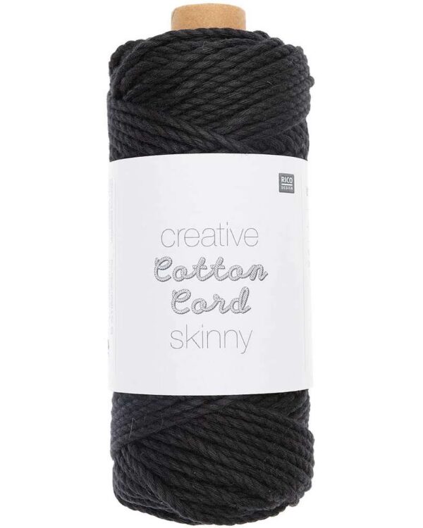 Rico Design - Creative cotton cord skinny coloris Noir 006