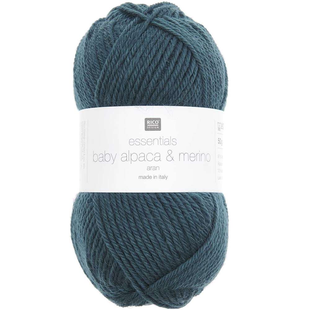 383343.008_2_ml Rico Design - Essentials baby alpaca & Merino aran coloris 008 Bleu pétrole – Image 1