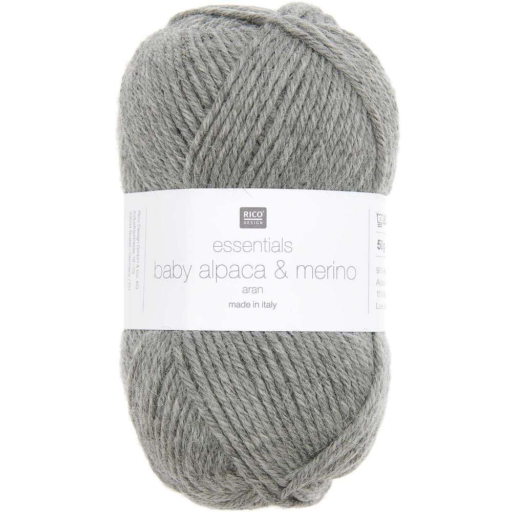 383343.010_2_ml Rico Design - Essentials baby alpaca & Merino aran coloris 010 Gris mélange – Image 1