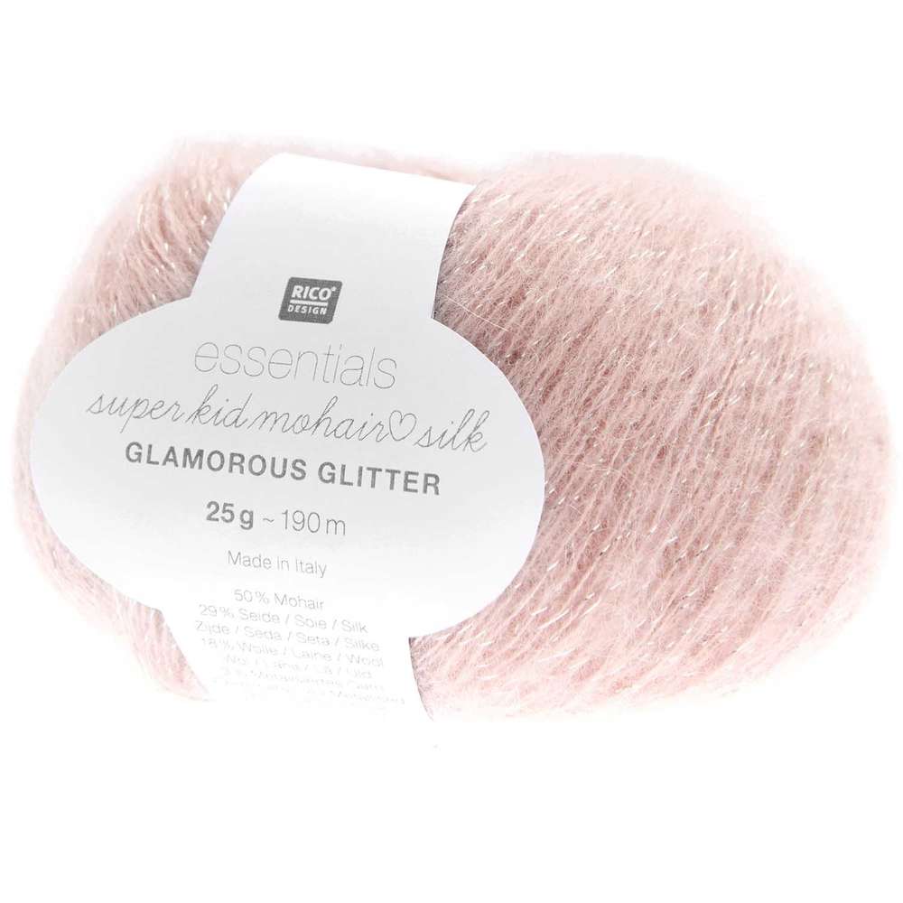 383377.003_2_2_ml RICO DESIGN - ESSENTIAL Super Kid Mohair Loves Silk Glamorous Glitter col Abricot 003 – Image 1