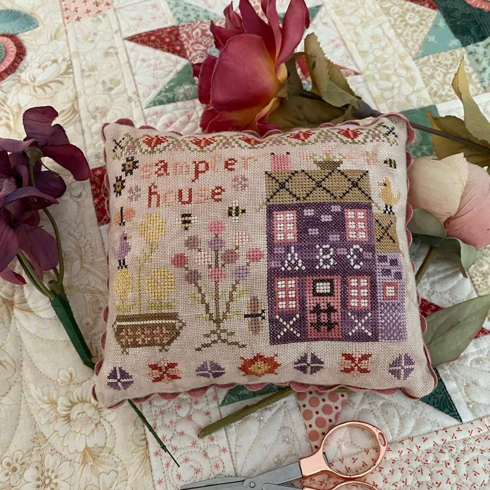 425472333_18013535933133348_8918567094114676935_n_ml Pansy Patch Quilts and Stitchery - Wisteria lane series , Sampler House 5/9 – Image 1