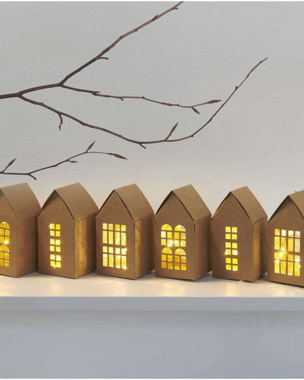 Rico Design - Maisons en carton prédécoupées, papier kraft, 6 pièces Réf 500456 (182)
