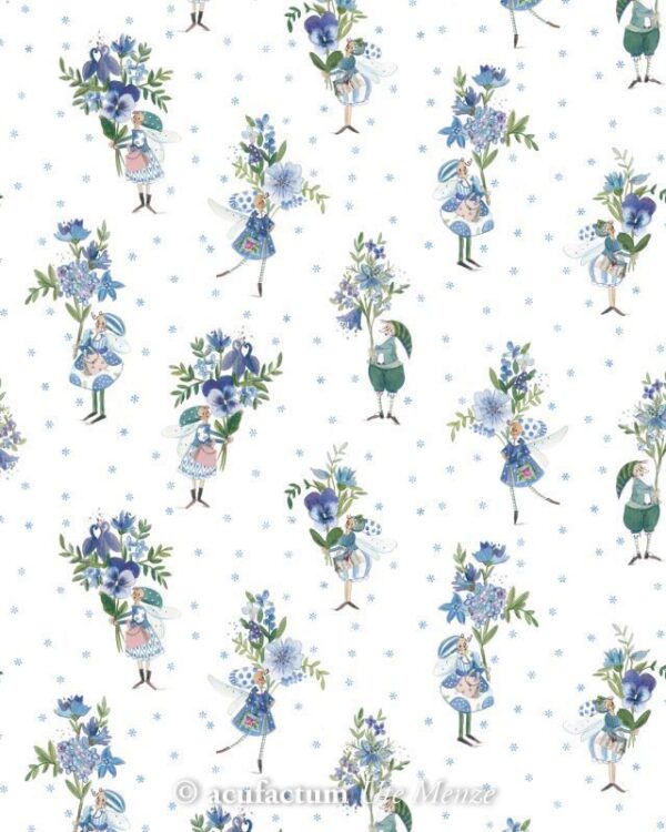 Acufactum - Cotton fabric Flower Greeting (salutations florale) Réf 3523-928
