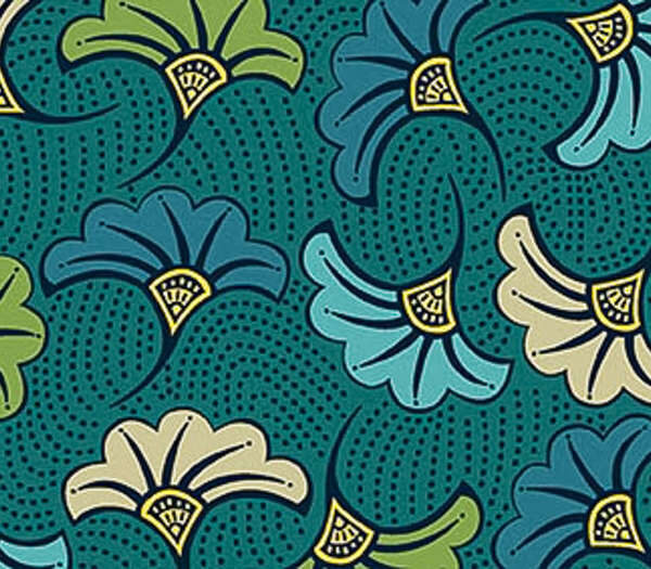 COM - Tissu ambiance éthnique Turquoise 1