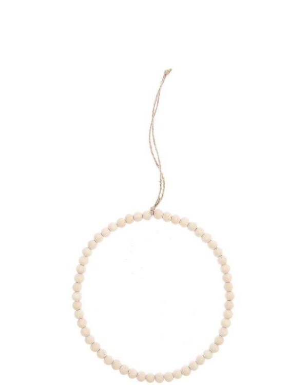 Rico Design - Pendentif anneau perles en bois, Ø 15,5 cm
