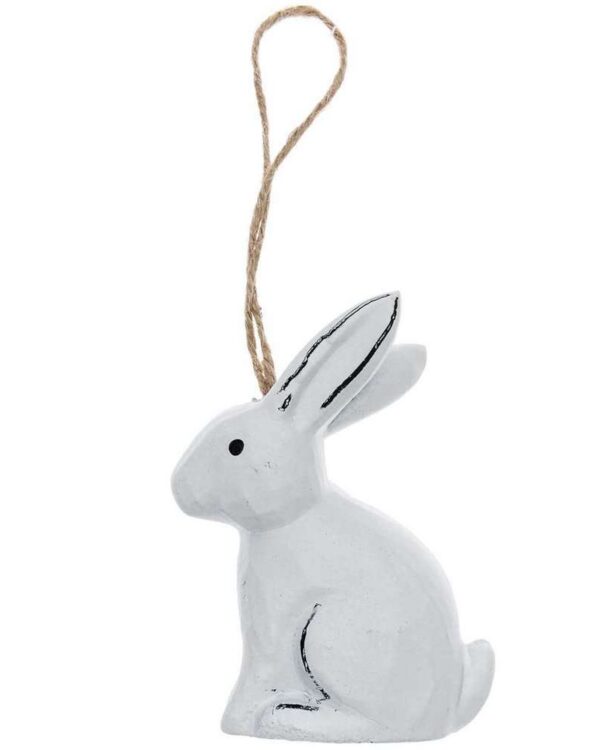 RICO DESIGN - Pendentif lapin bois blanc