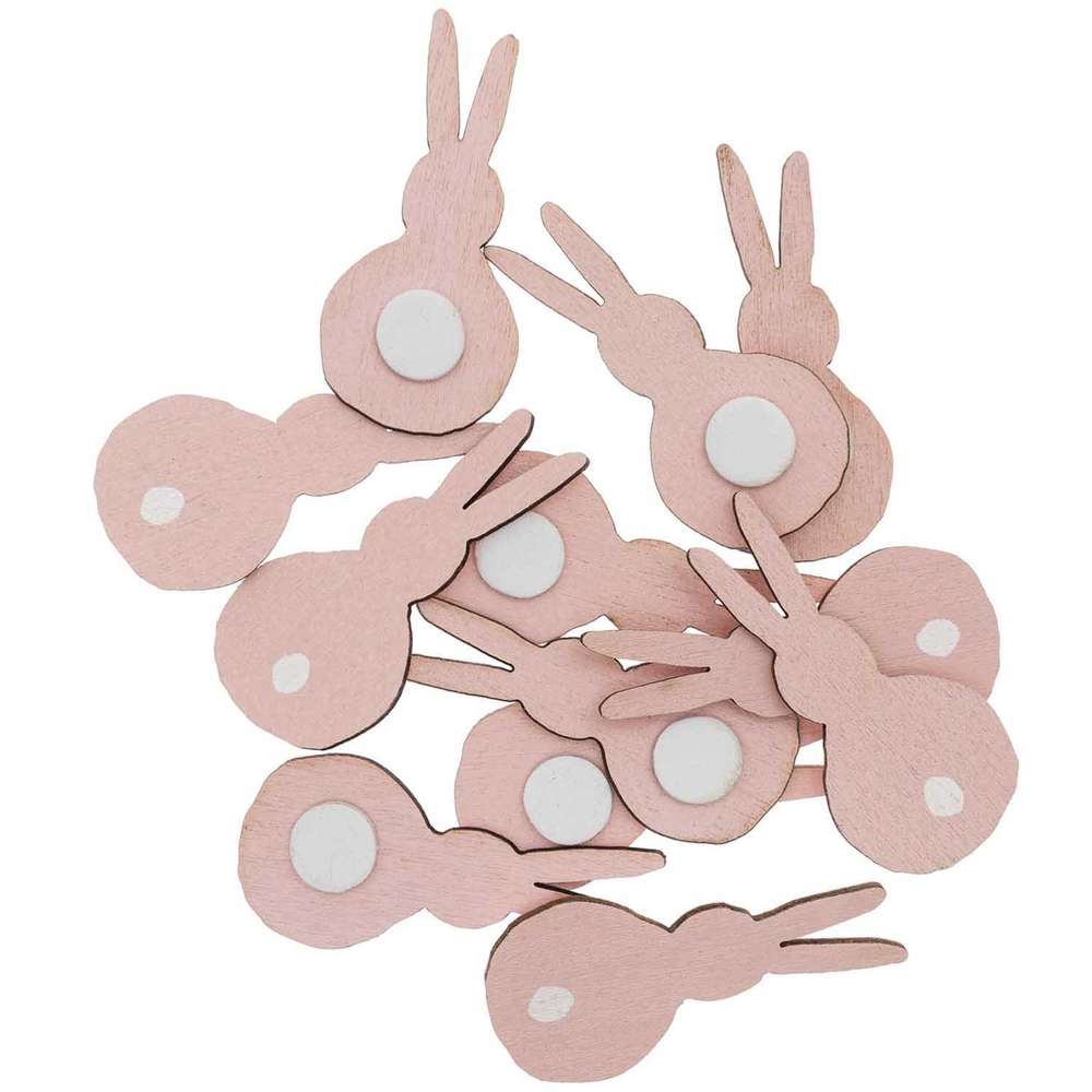 7040.25.75_1_ml RICO DESIGN - Sujets bois Lapins autocollants Rose – Image 1