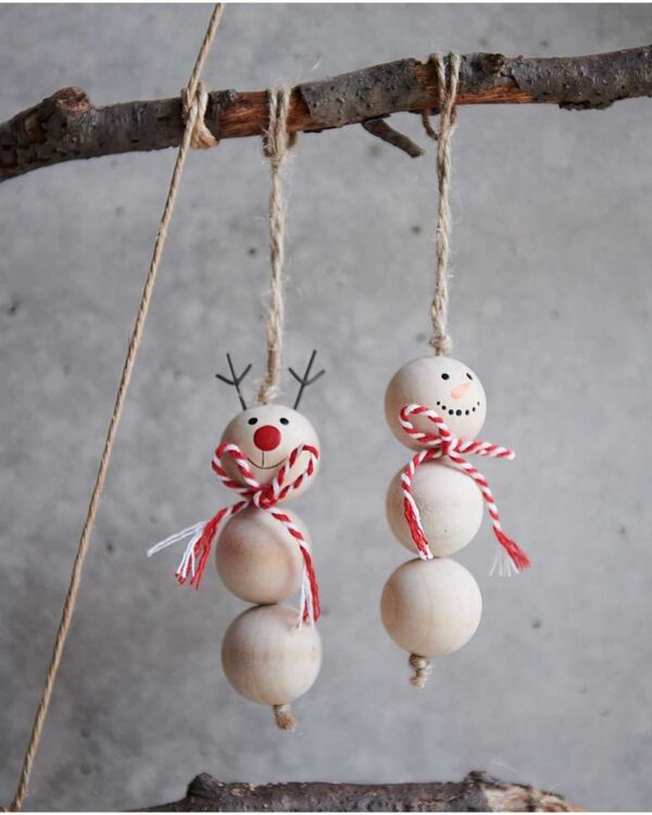 RICO DESIGN - Pendentif déco renne, boule en bois