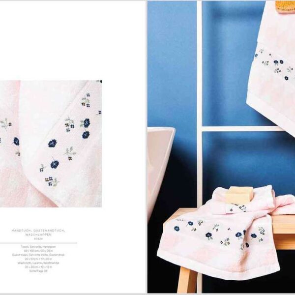 Rico Design - Serviette invité Coloris Poudre rayure (184)