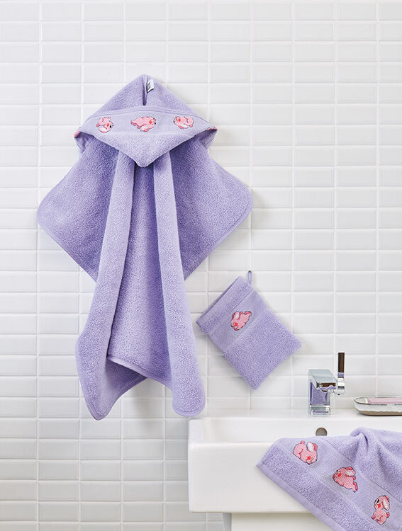Rico Design - Sortie de Bain capuche Coloris Lilas pâle 143021 (175)