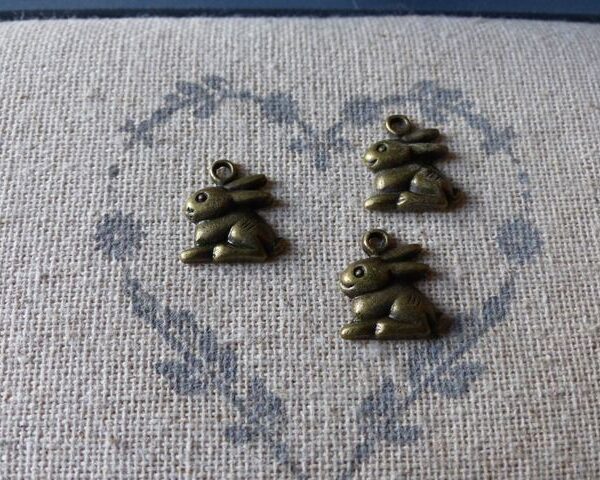 charm bronze - Lapin