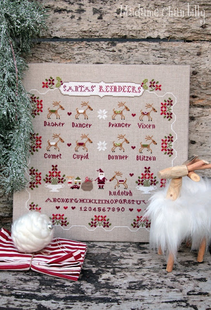 Santas-reindeers-Madame-Chantlly-cross-stitch-charts9_ml Madame Chantilly - Santa's Reindeers – Image 1