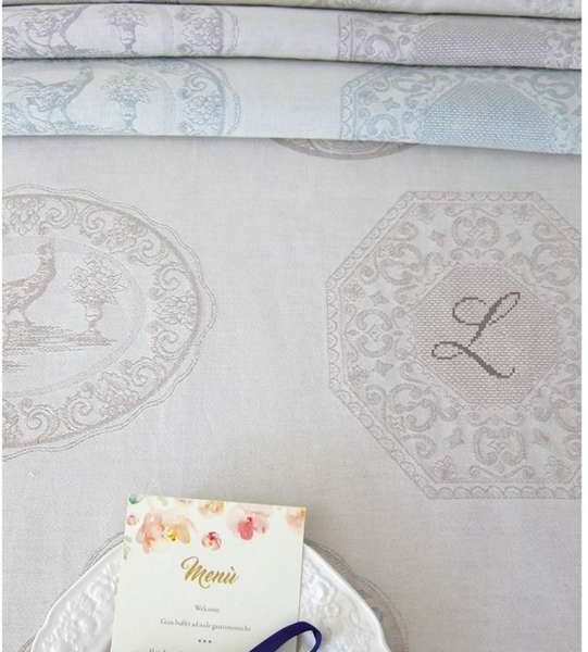 Graziano - Toile Arte Tavola China, coloris Grigio Perla (Gris Perle) 200 cm de large