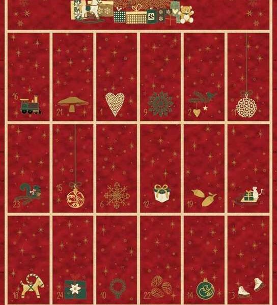 Stoff Fabrics - Panneau Christmas is Near coloris Rouge