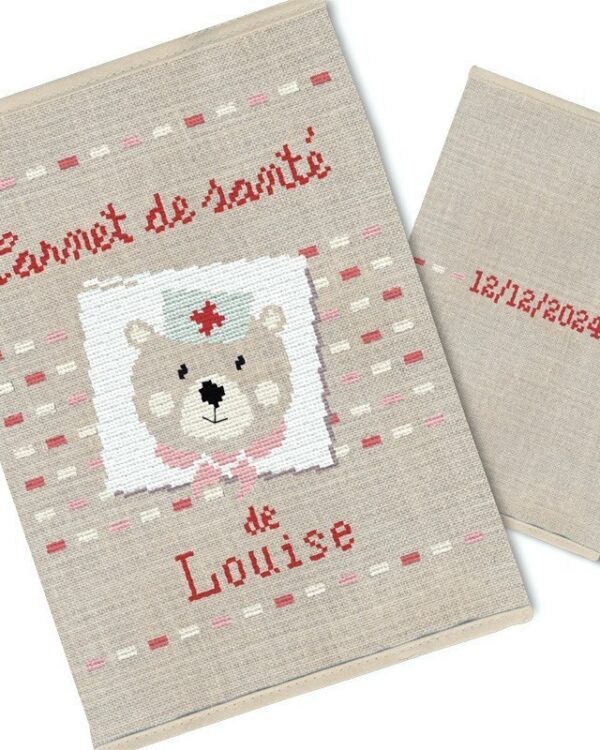Lilipoints - Protège carnet de santé OURSON Rose KB040R