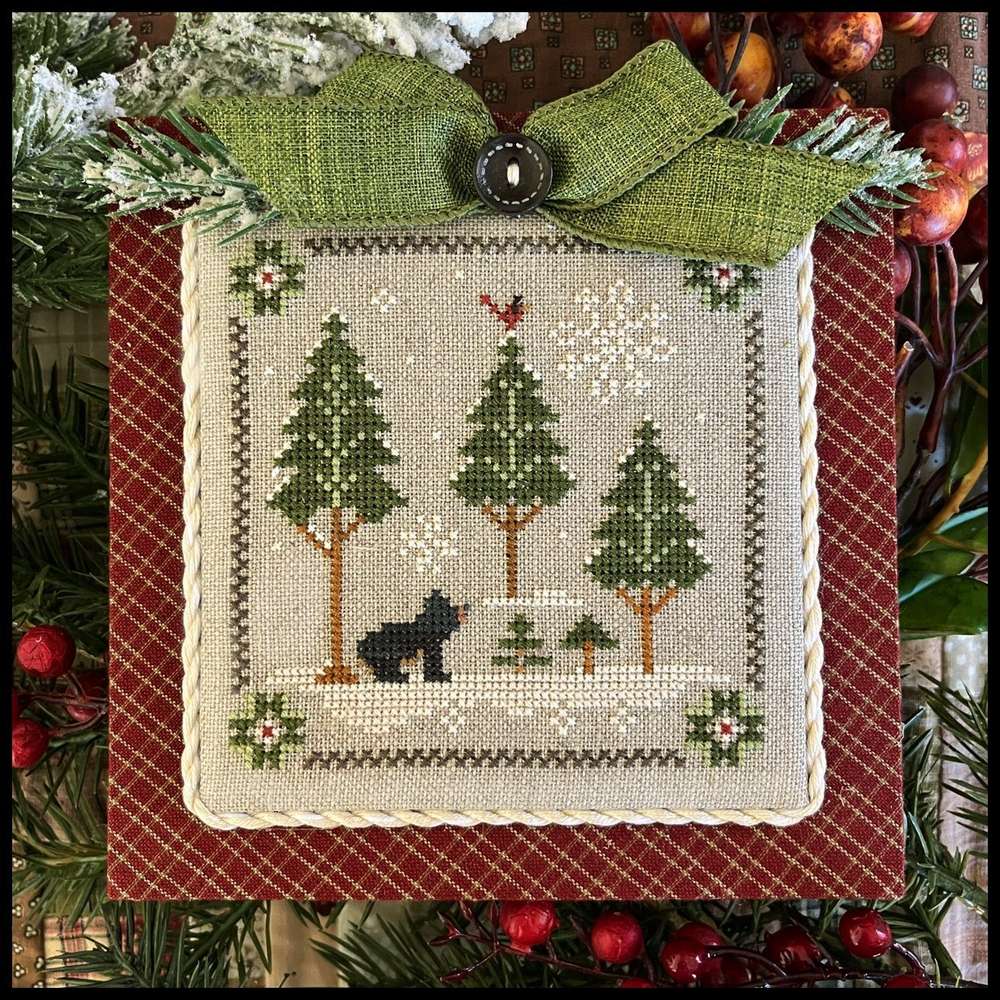 little_house_needleworks_-_int_the_woods_bear_ml Little House Needleworks- Log Cabin, In the woods Bear 4/9 – Image 1