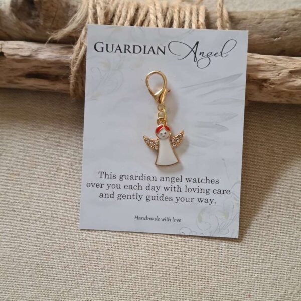 LCF - Porte clé Ciseaux Ange Gardien , Blanc