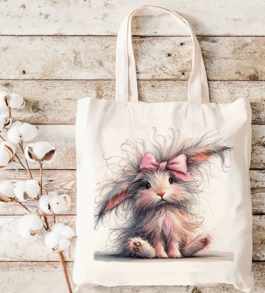 Sac fourre tout coton - Lapin 5