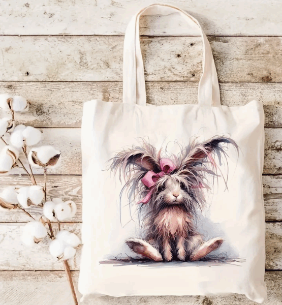 Sac fourre tout coton - Lapin 4