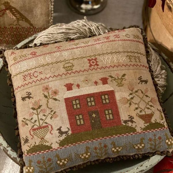 Rose Cottage Sampler Pinkeep - Stacy Nash Primitive