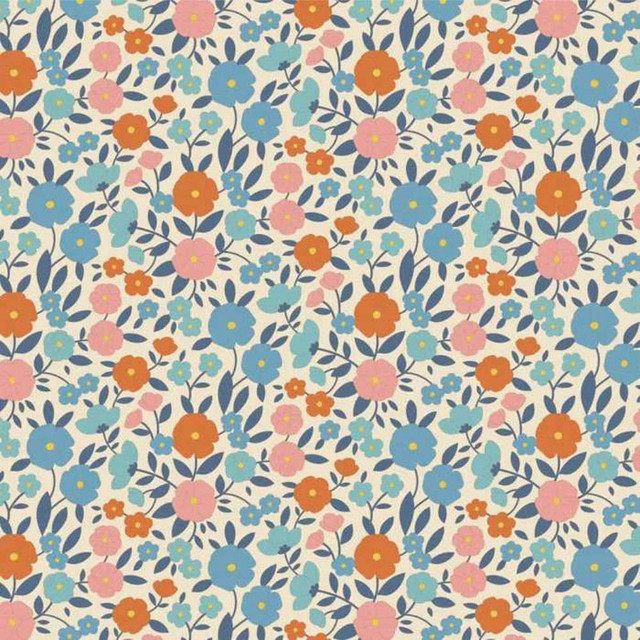 wallflower-tilda-110615 TILDA - Wallflower Janice blue 100615 – Image 1