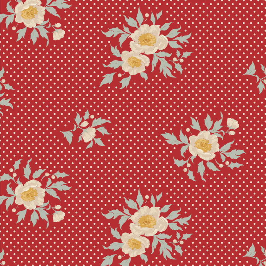 100624-Joy-Red-tilda-fabrics_ml Tilda - MERRY LITTLE XMAS Joy Red 100624 – Image 1
