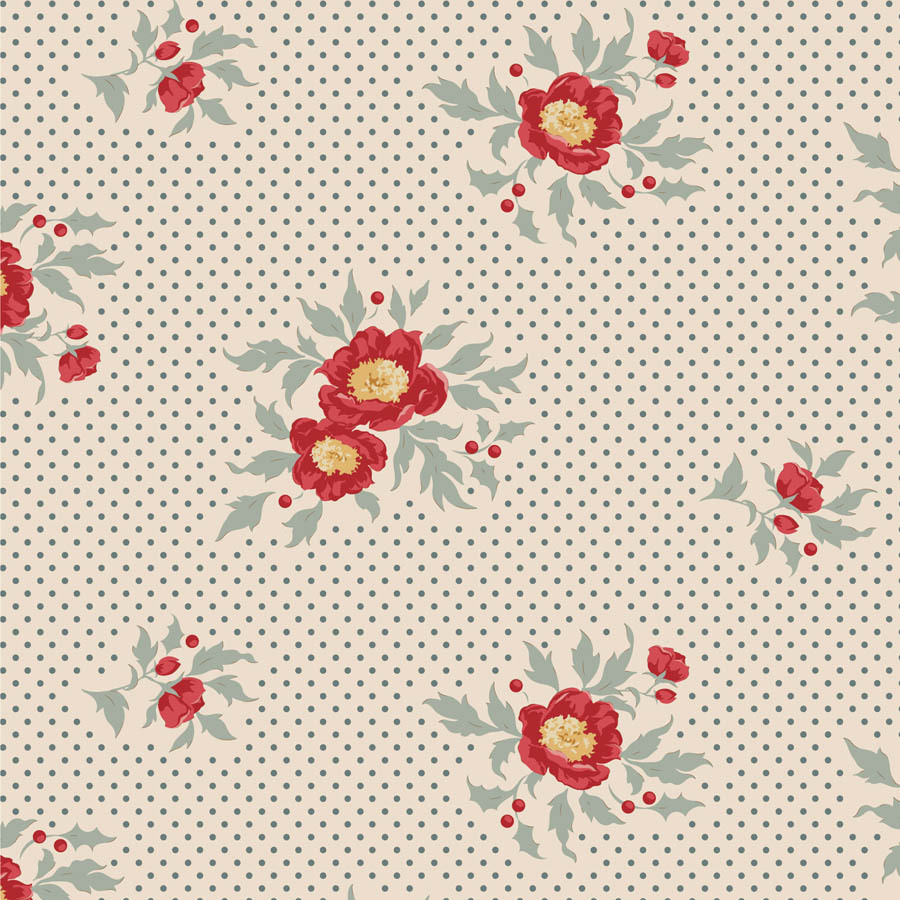 100628-Joy-Blue-tilda-fabrics_ml Tilda - MERRY LITTLE XMAS Joy Blue 100628 – Image 1