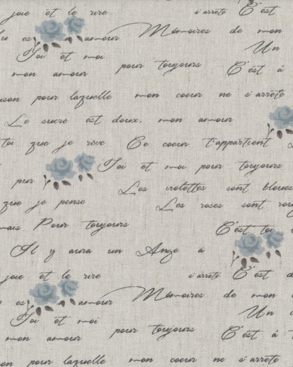 Stof - Shabby Chic Bleu Ecritures