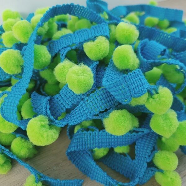 rico design - Pompons bicolore Bleu Vert