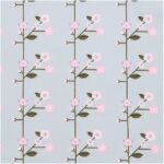 Rico Design - Popeline de coton bleu fumée, rameaux Sakura