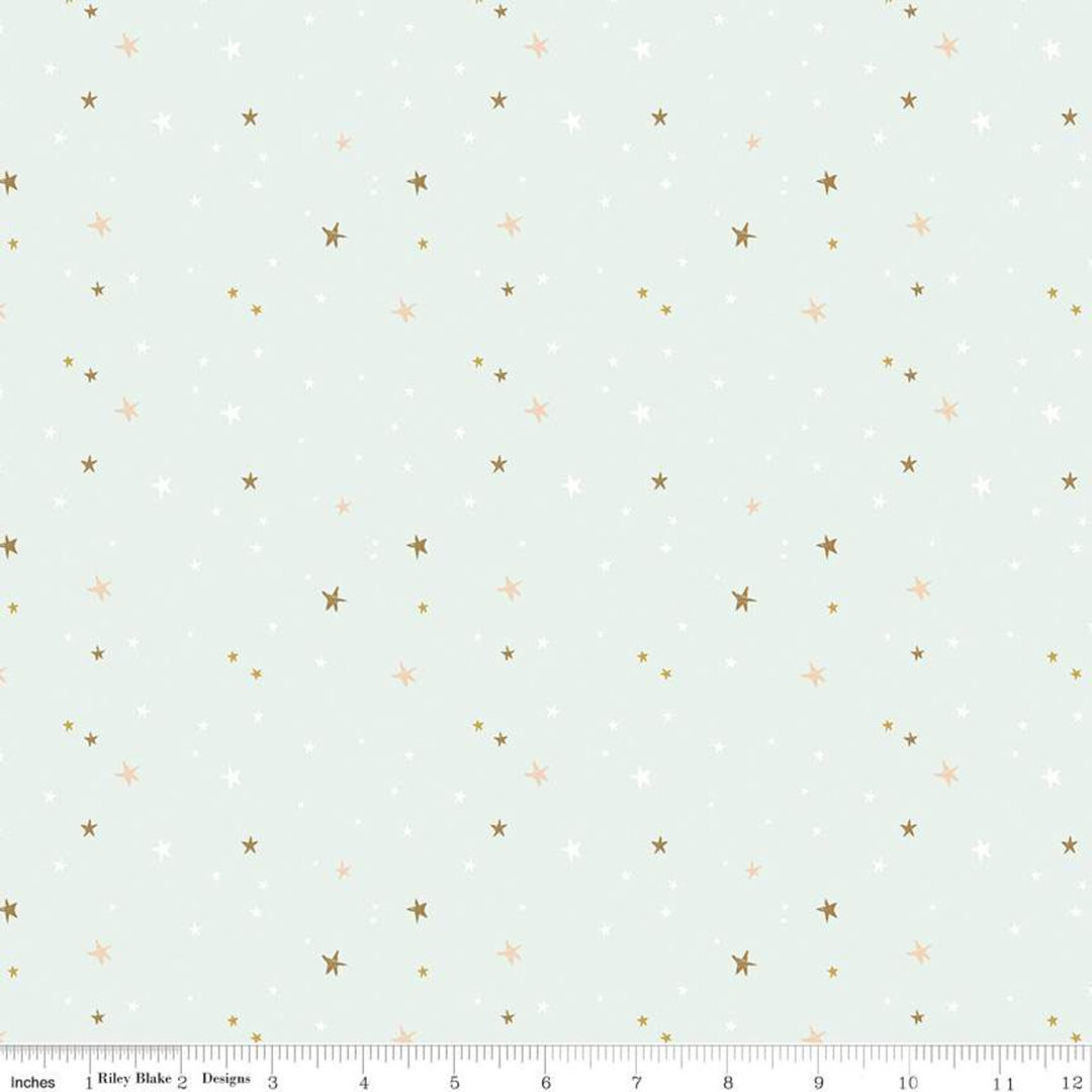 25136 Riley Blake - Spin & Twirl Fond vert étoiles – Image 1
