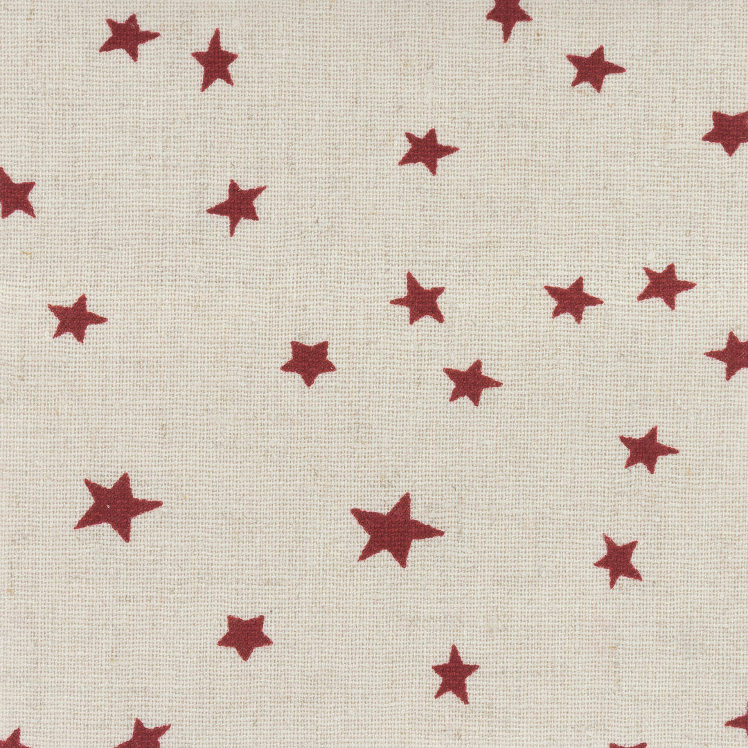 489_18_161_4 Stof - Shabby chic Naturel étoiles rouge – Image 1