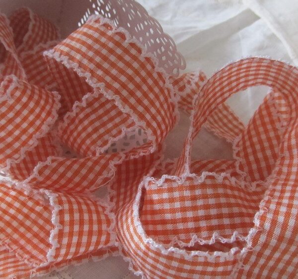 RS - Ruban Festonné Vichy coloris Orange