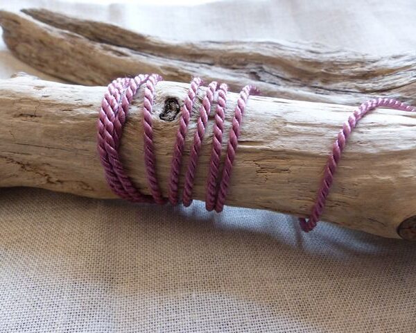 RS - Cordelière Rayonne 3 mm coloris Vieux Rose
