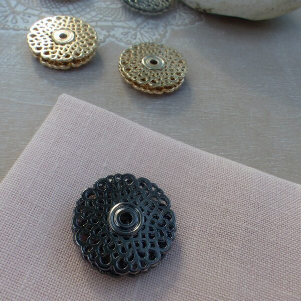 AX - Fermeture Pression Dentelle coloris Noir 30mm