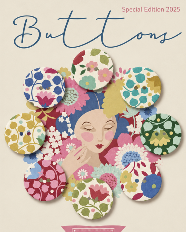 Tilda - Carte de boutons Tilda Wallflower 16mm (vert-rouge)