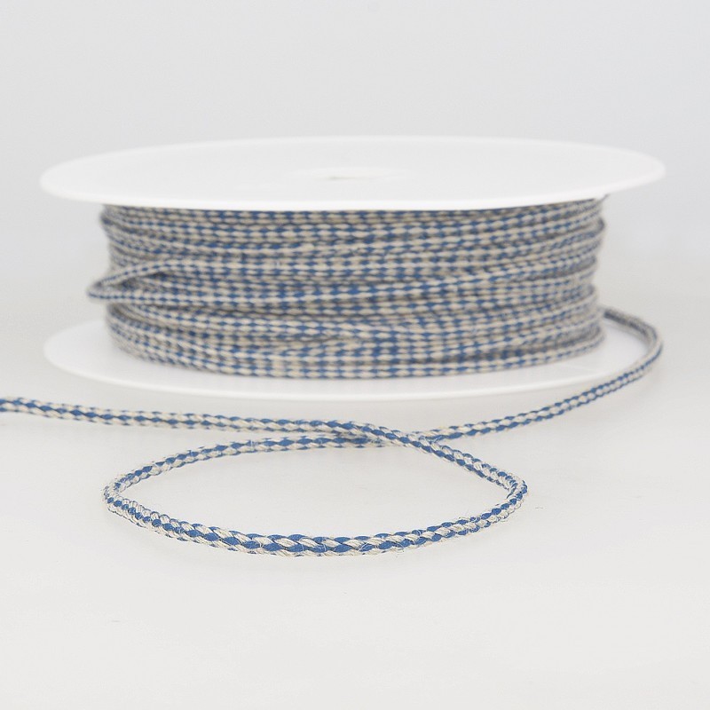 RS - Cordelette lin bicolore Marine/Naturel – Image 1
